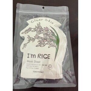 New 10 Pack - Tony Moly - I'm Rice Mask Sheet - Clear Skin